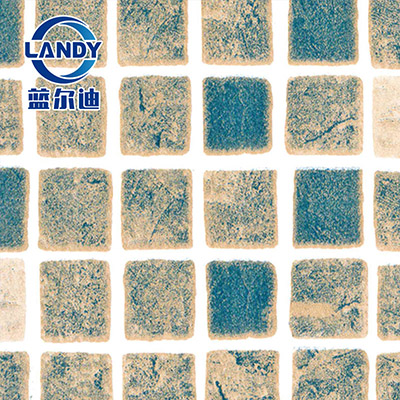 蓝棕色马赛克泳池胶膜
